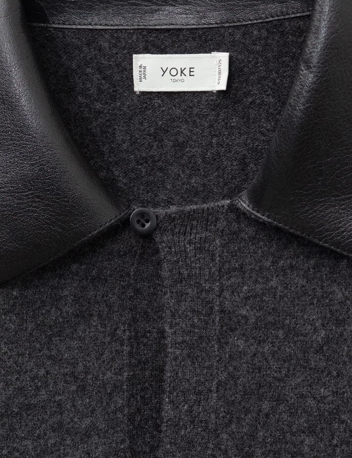 Extra Super Fine Wool Leather-Trimmed Skipper Sweater