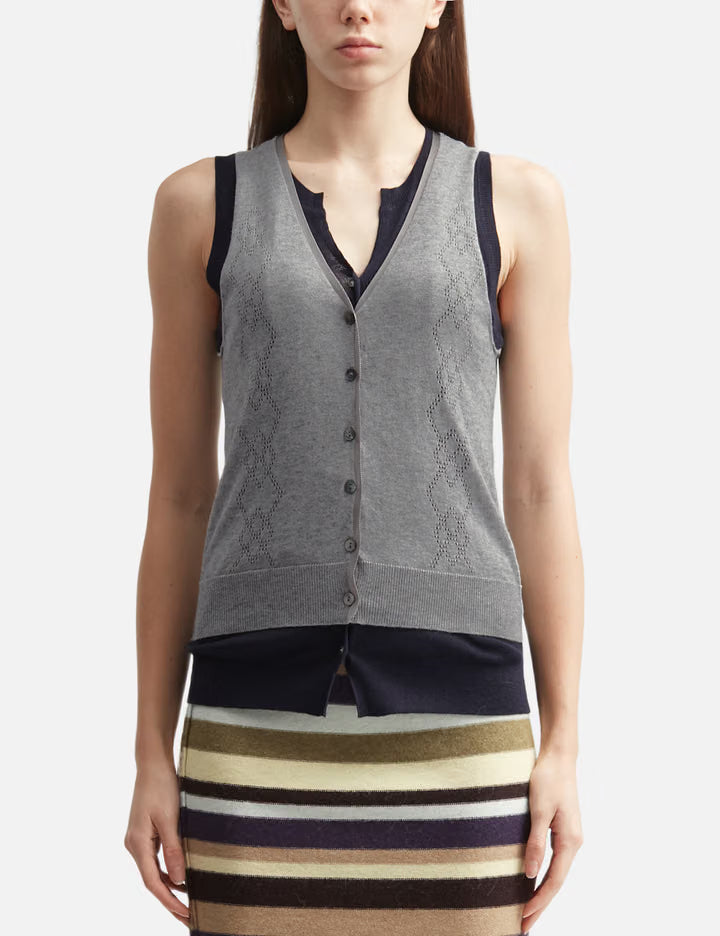 Eyelet Layered Knit Top