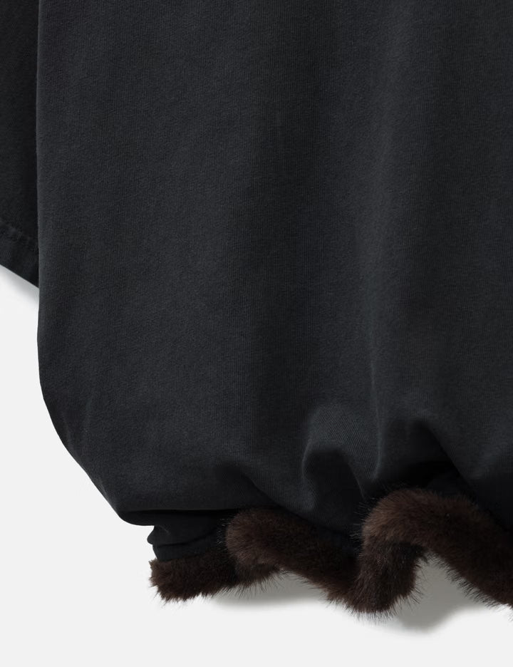 Faux Fur Trim T-Shirt