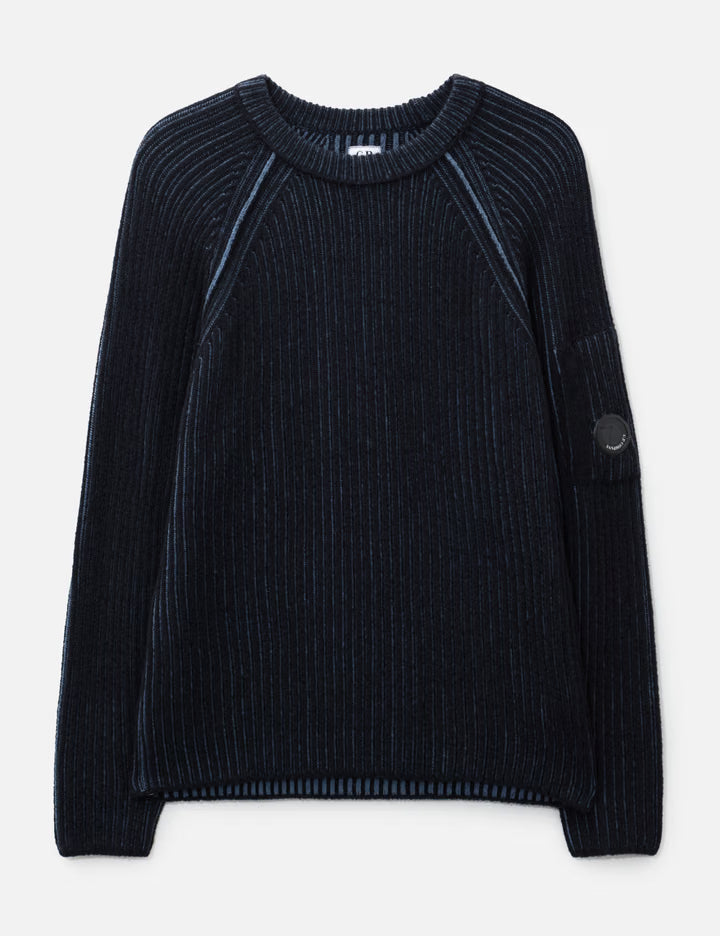 Fleece Knit Lens Crewneck Sweater