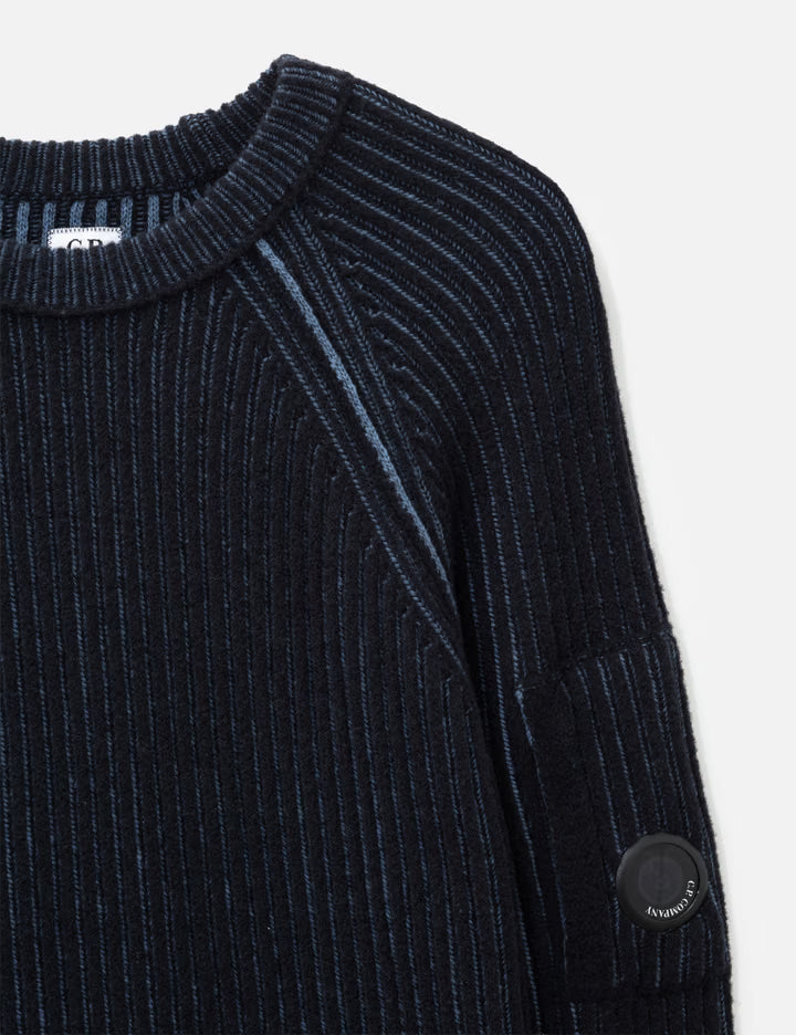 Fleece Knit Lens Crewneck Sweater