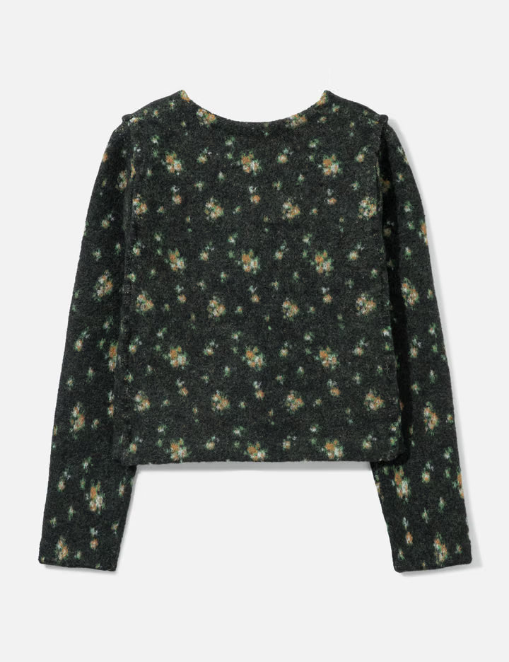 Floral Dot Knit Cardigan