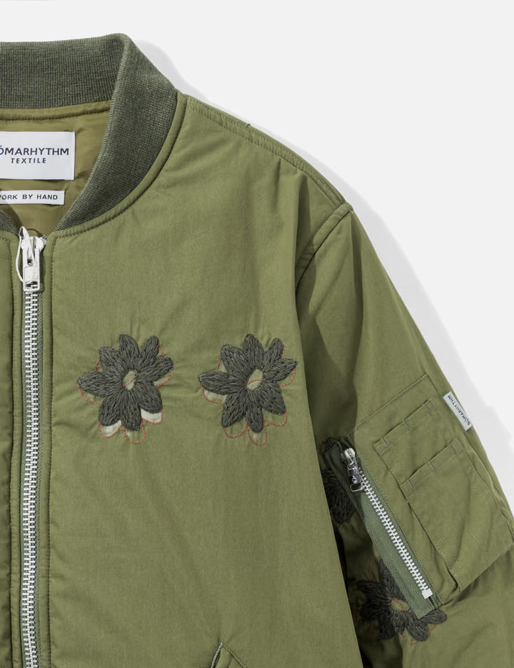 Flower Embroidery Flight Jacket
