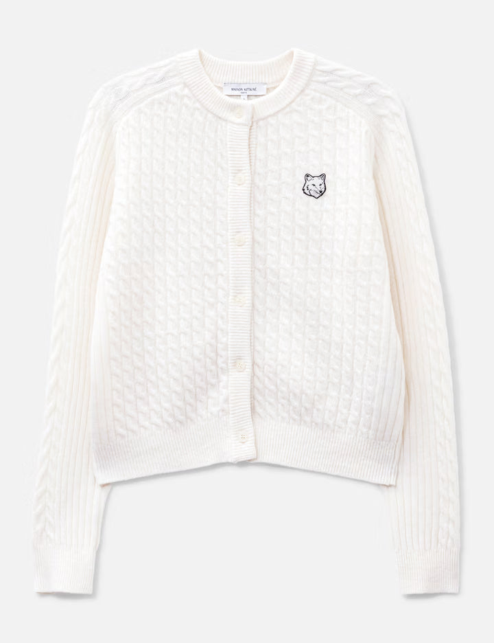 Fox Head Cable Knit Cardigan