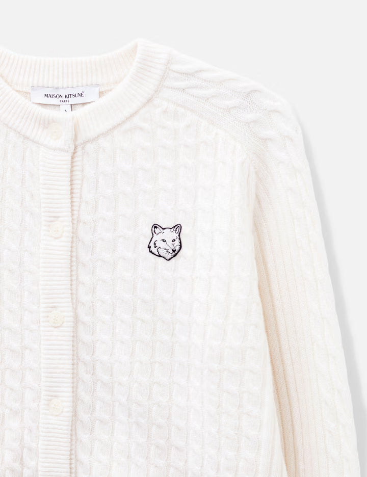 Fox Head Cable Knit Cardigan