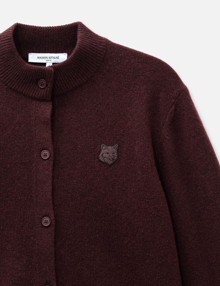 Fox Head Lambswool High Neck Cardigan