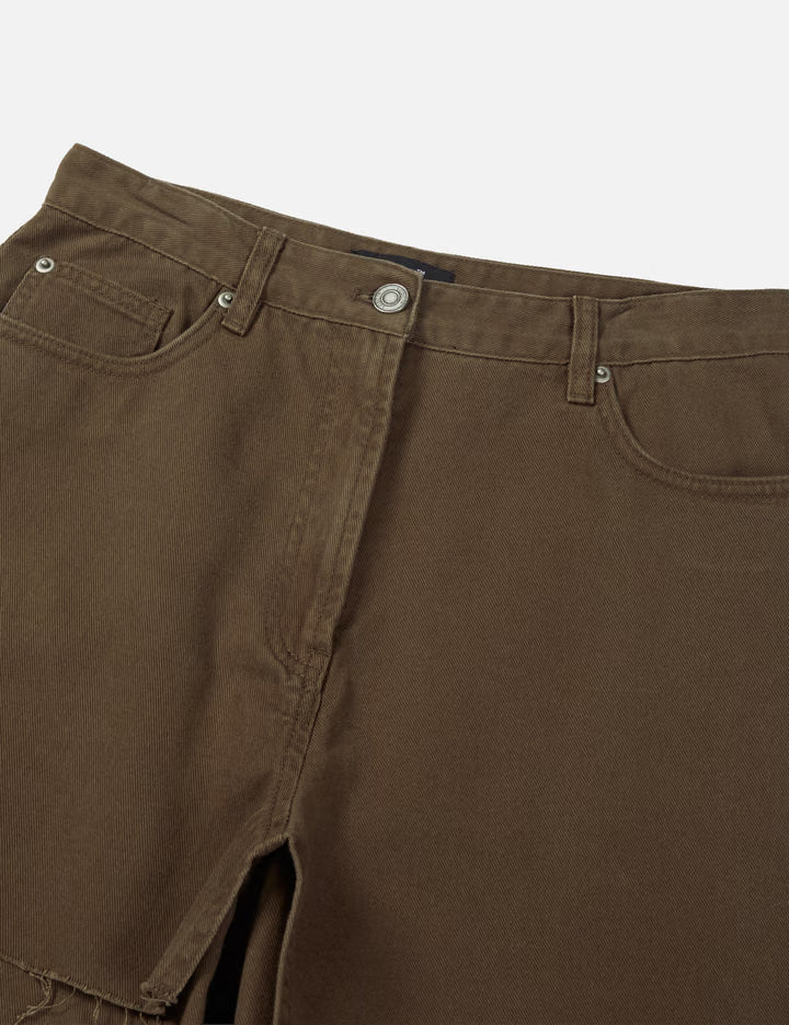 Frayed Panel Wide Pants