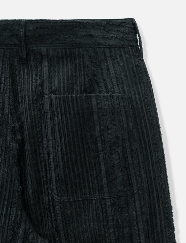 Fringed Stripe Curved Pants