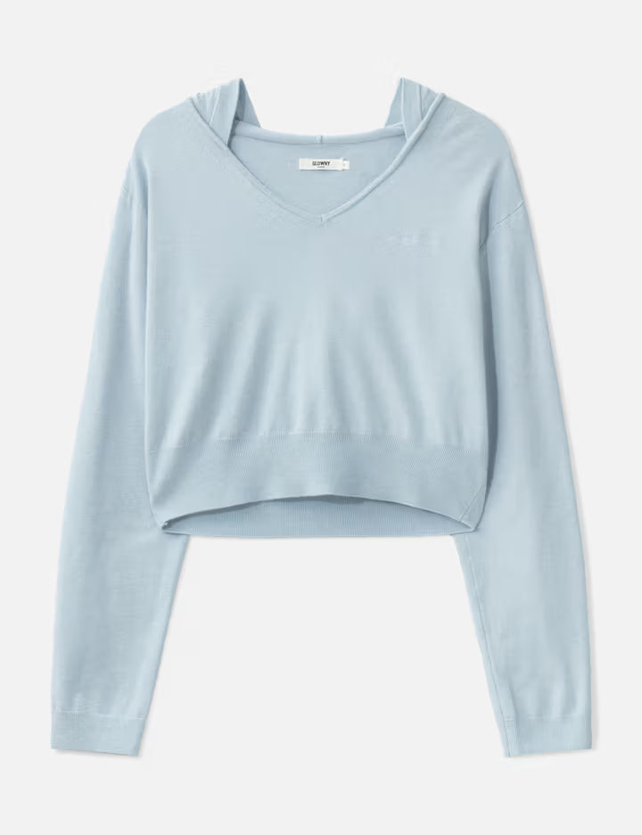G Hug V-Neck Knit Hoodie