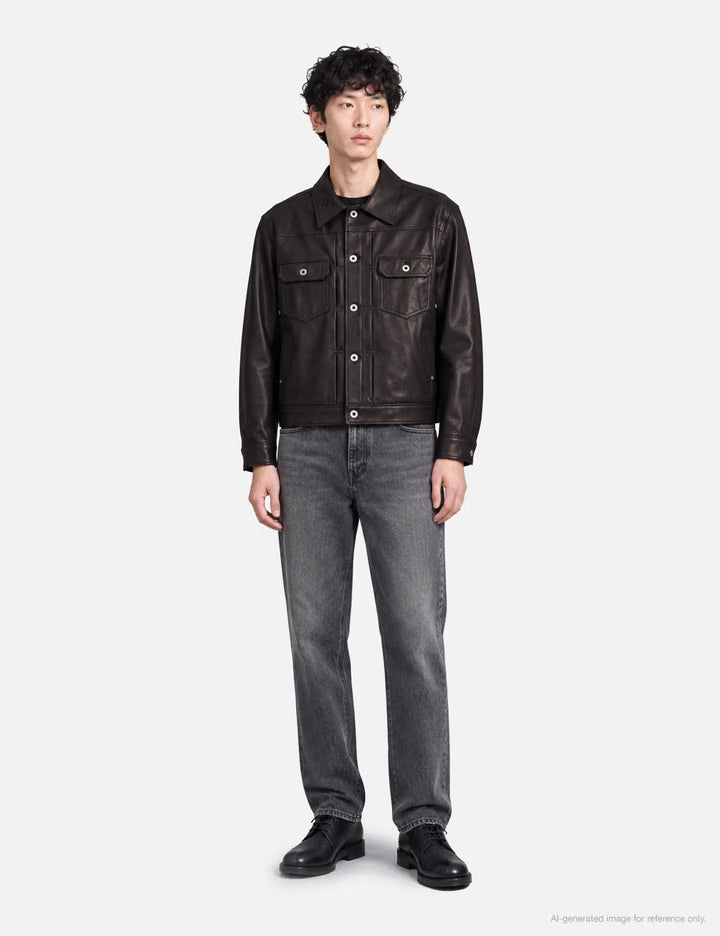 Goat Skin Pocket Trucket Jacket