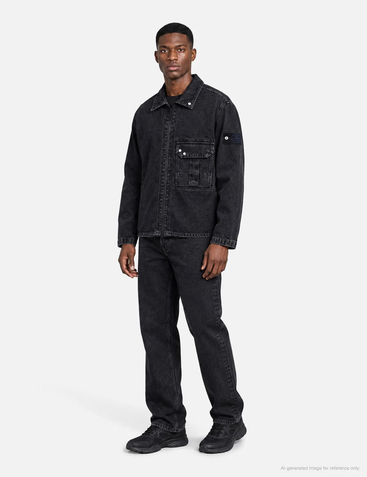 Grainy Wash Loose Denim Jeans