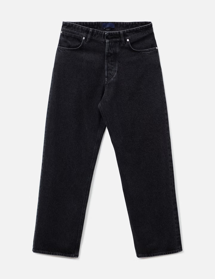 Grainy Wash Loose Denim Jeans