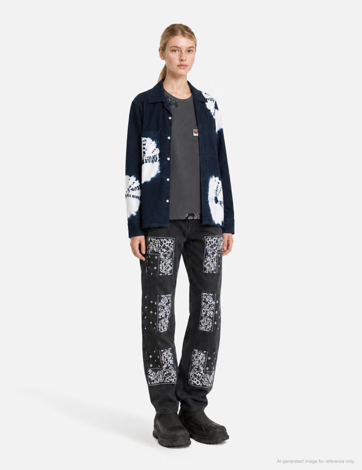 Hand Dye "Shibori" Flannel Shirt