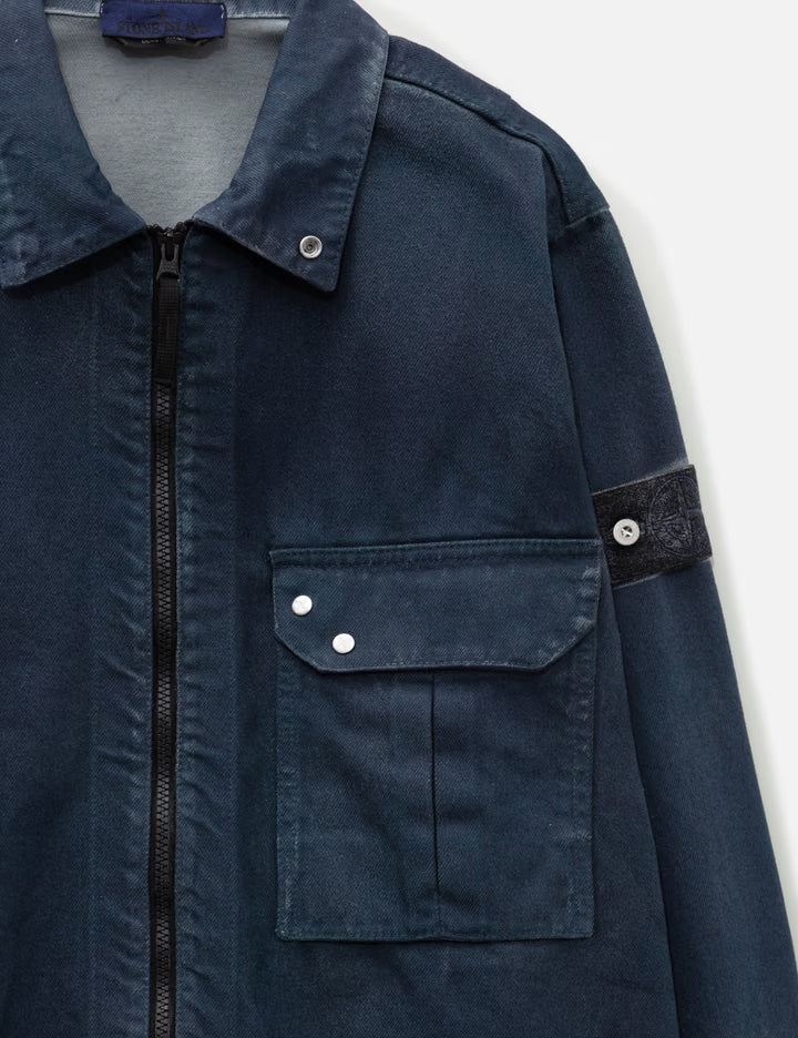 Hand Sprayed Reflective Zip-Up Overshirt