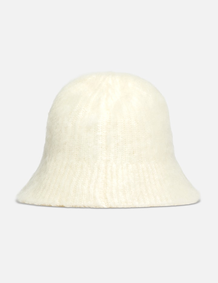 White Mohair Ami Bucket Hat