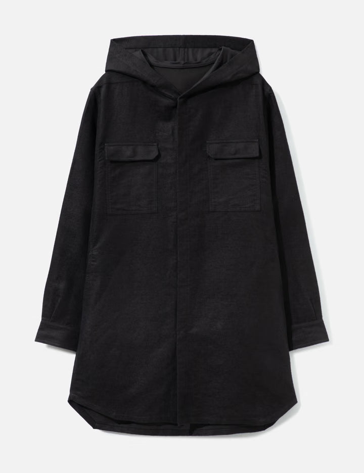 Hooded Outershirt In Ramie Moleskin