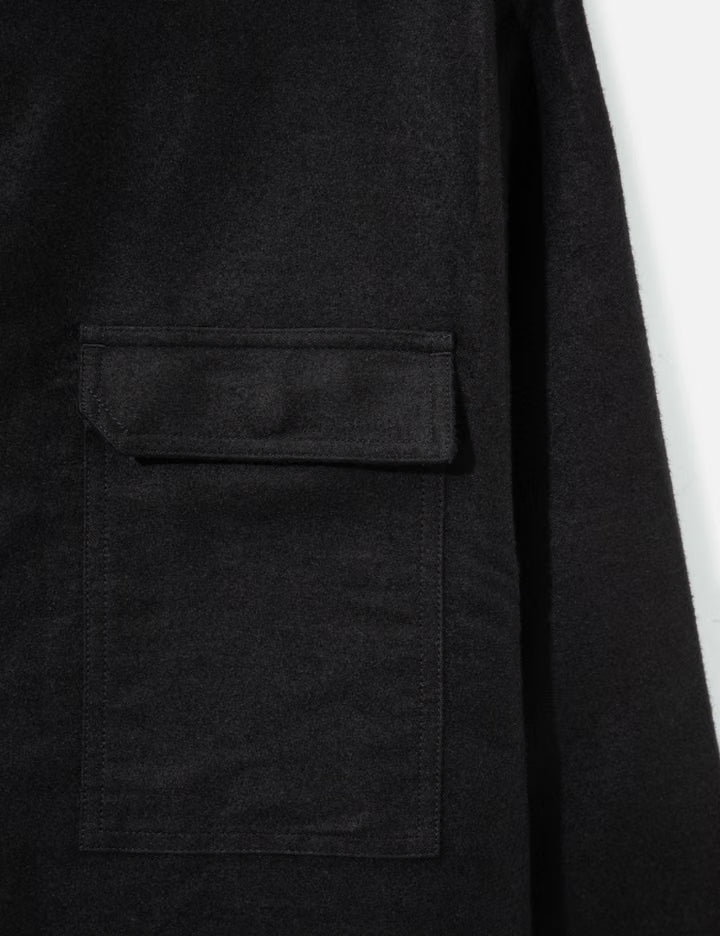 Hooded Outershirt In Ramie Moleskin