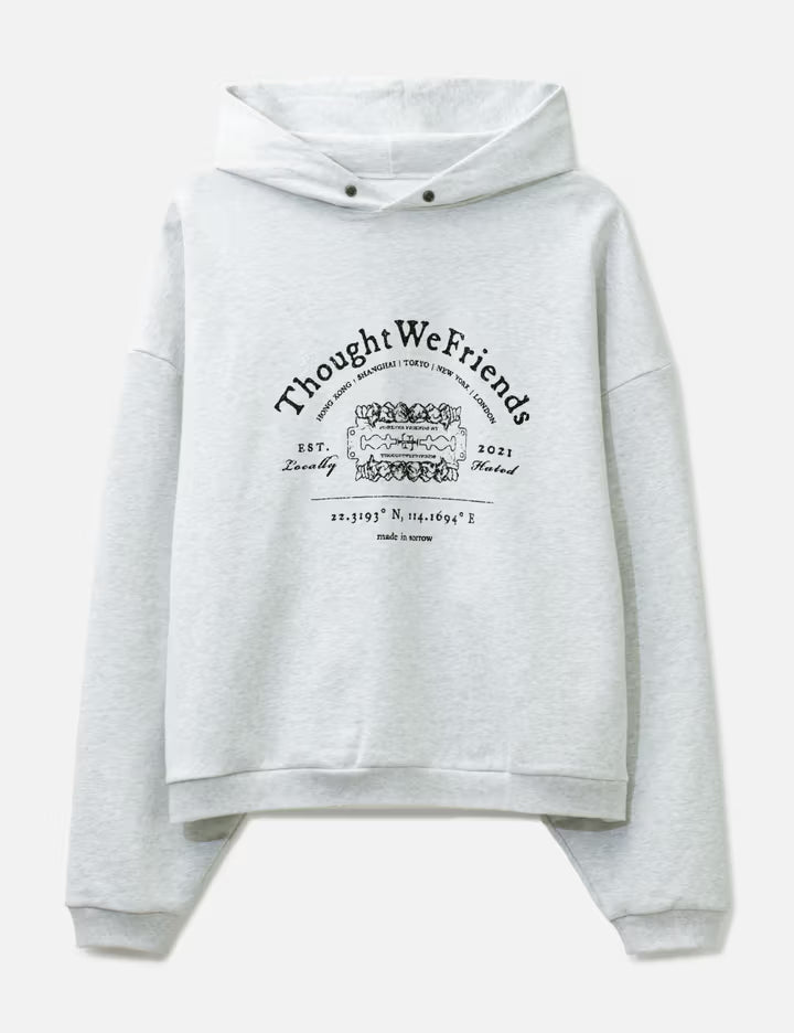 "Leon" Grey Studded Hoodie