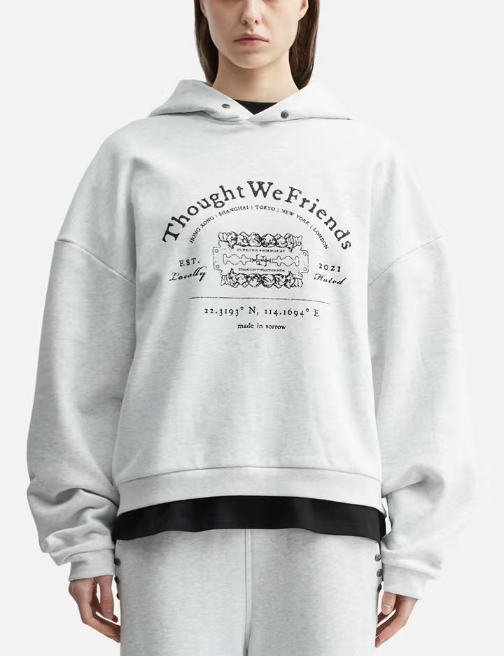"Leon" Grey Studded Hoodie