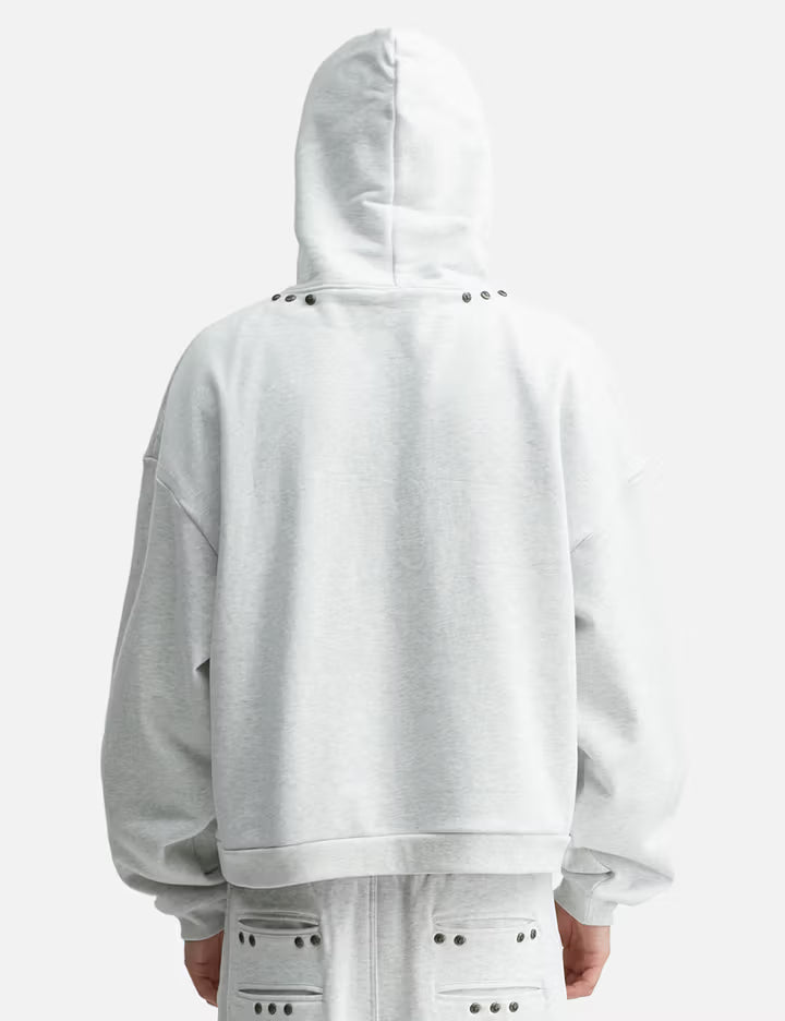 "Leon" Grey Studded Hoodie