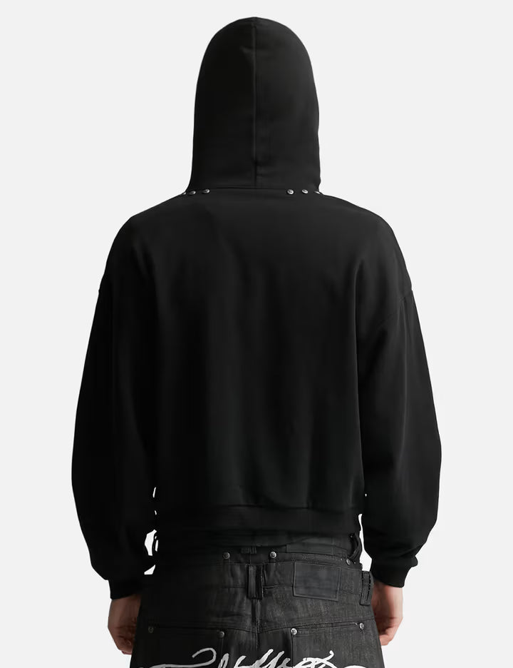 "Andy" Black Studded Hoodie