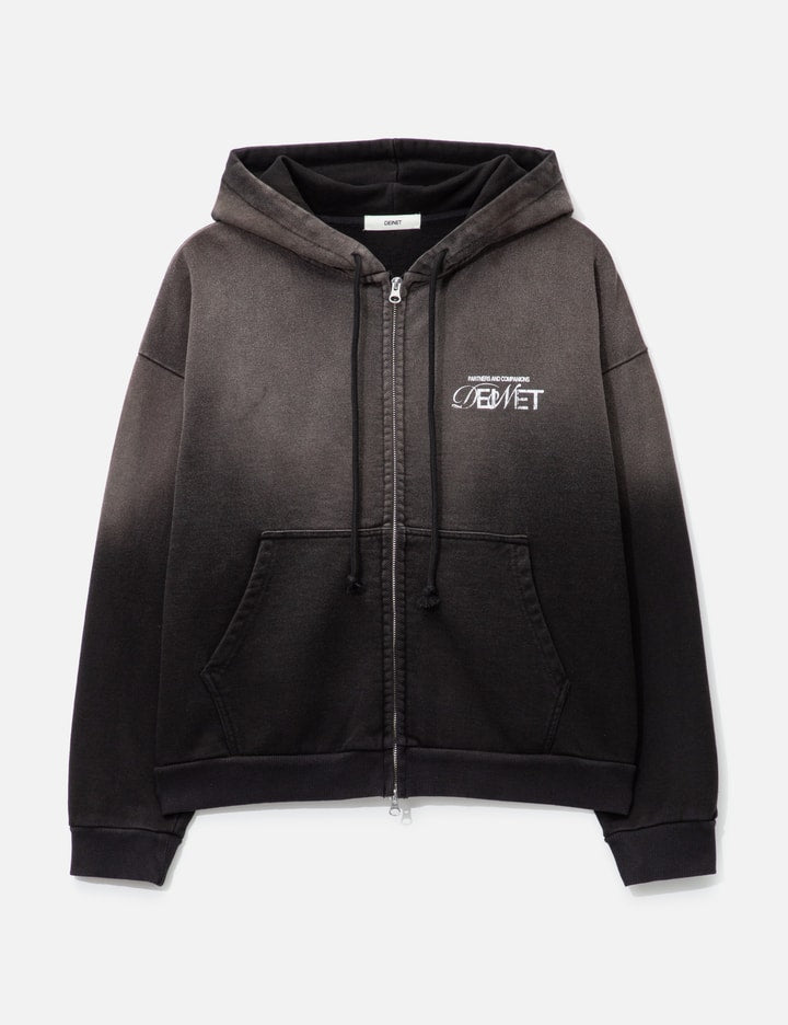 D Logo Washed Hood Zip-Up