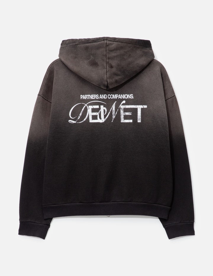 D Logo Washed Hood Zip-Up