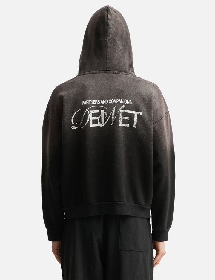 D Logo Washed Hood Zip-Up