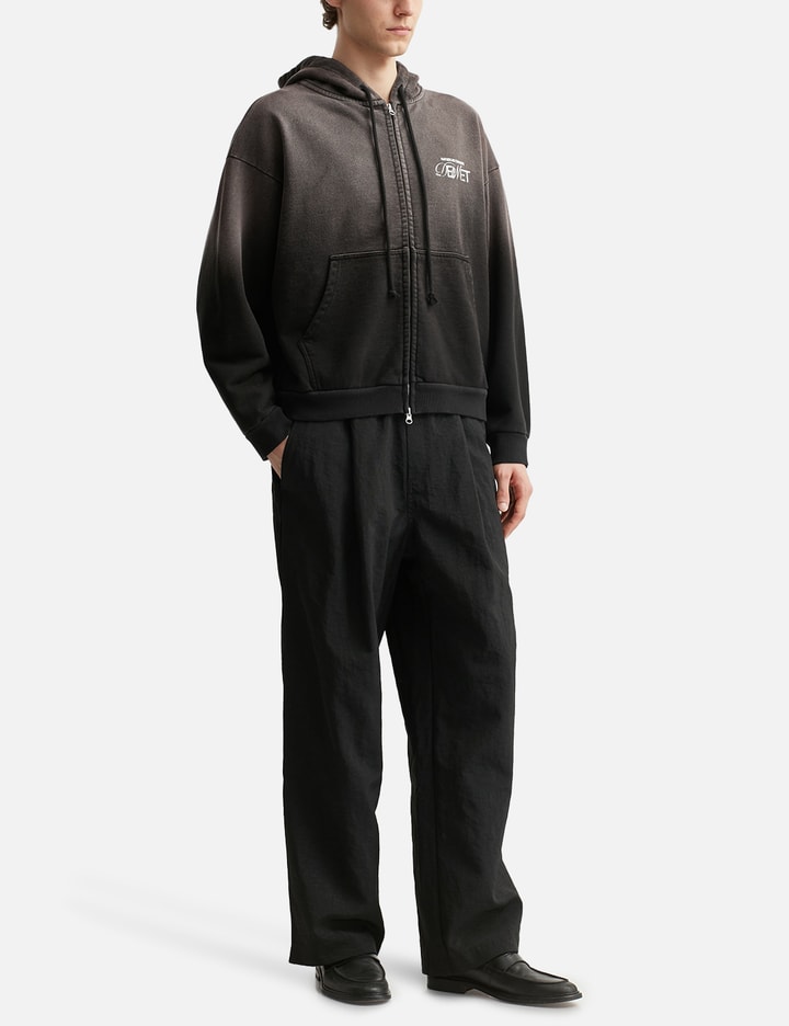 D Logo Washed Hood Zip-Up