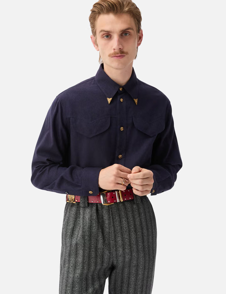 Herringbone Flannel Cotton Regular Shirt