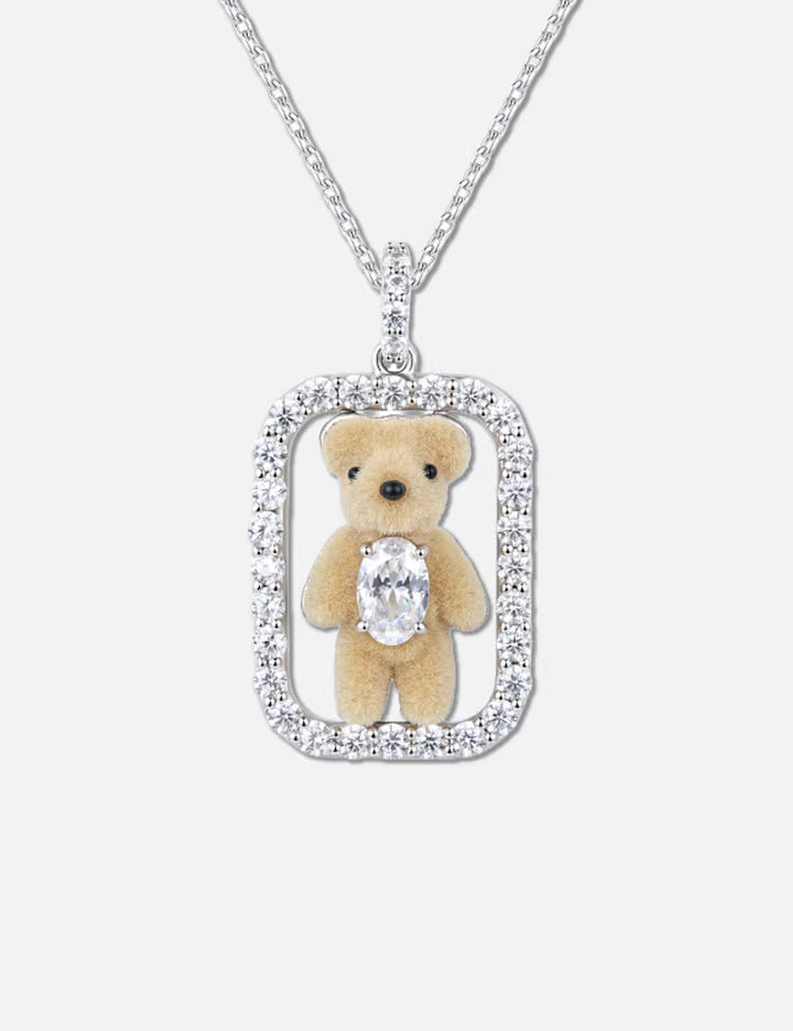 Inlaid Mini Bear Necklace