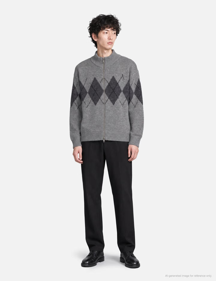 Inside Out Argyle Zip-Up