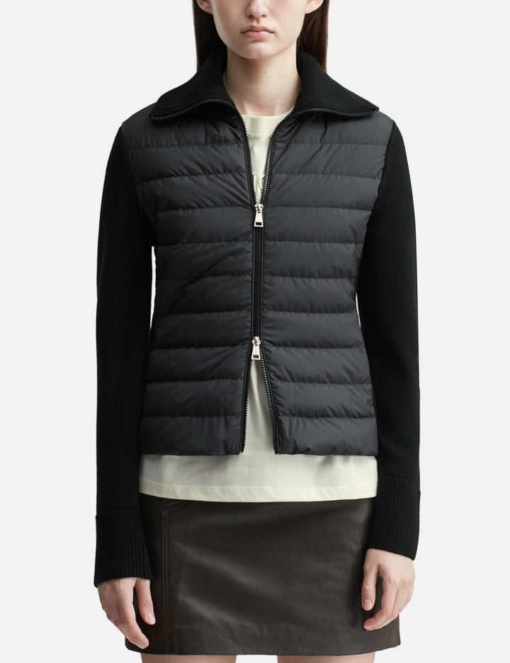Padded Wool Zip-Up Cardigan