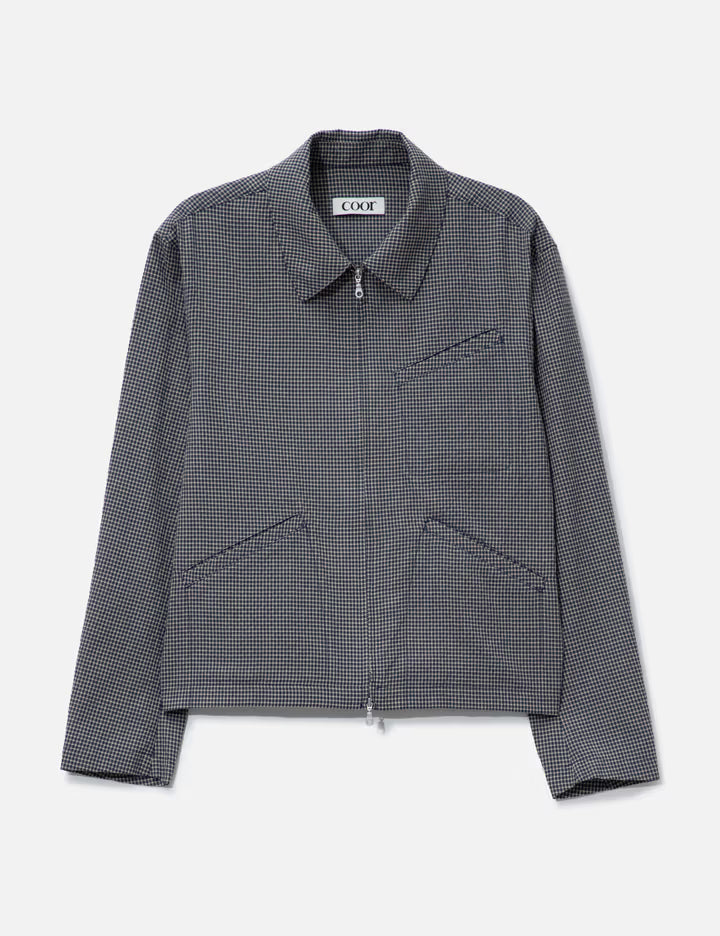 Micro Check Shirt Zip-Up