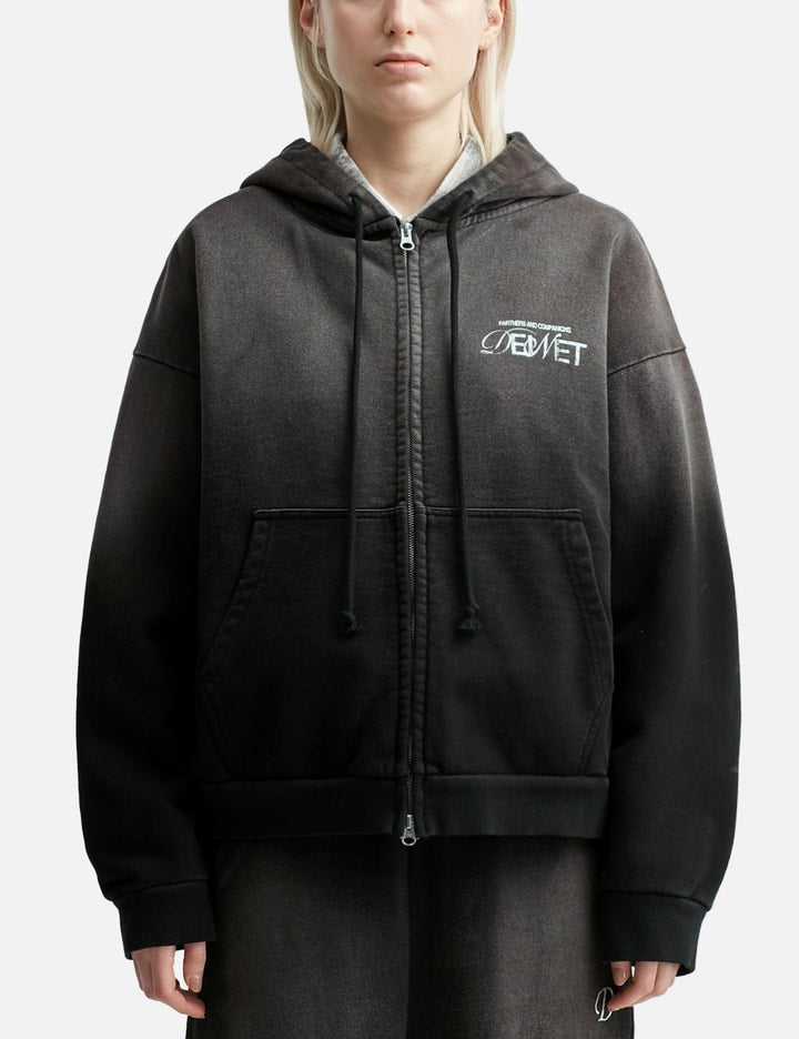 D Logo Washed Hood Zip-Up