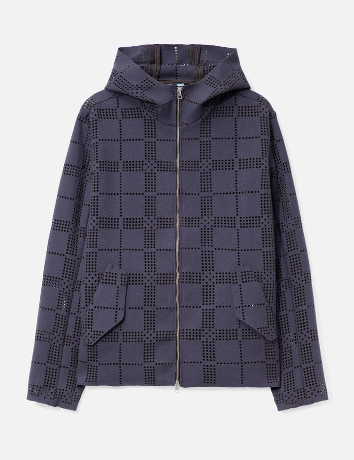 Khakilaser Perforated Check Wool Jacket