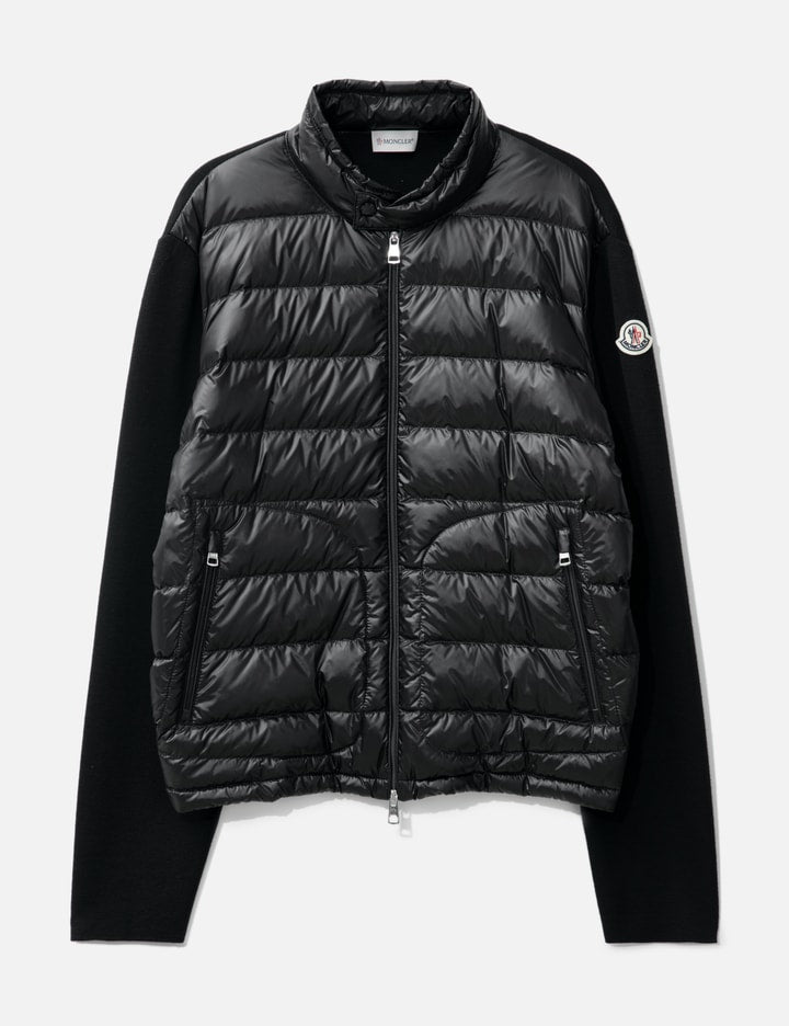 Padded Wool Zip-Up Cardigan