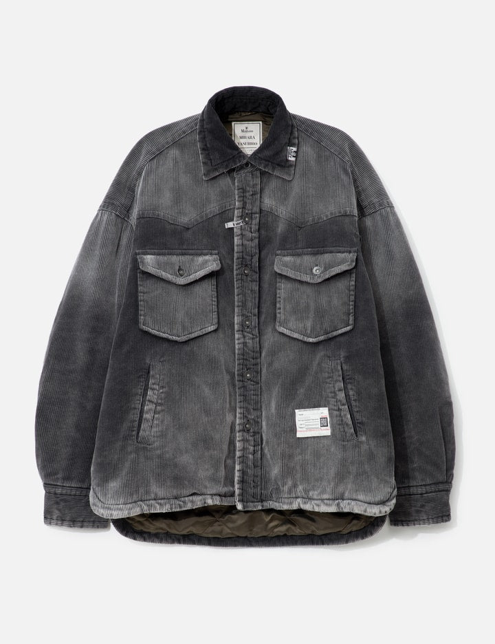 Distressed Corduroy Puffer Shirt