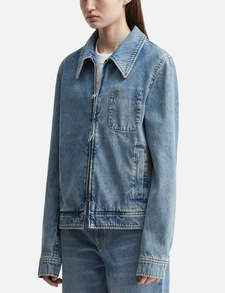 Contrasted Ami de Coeur Zipped Jacket