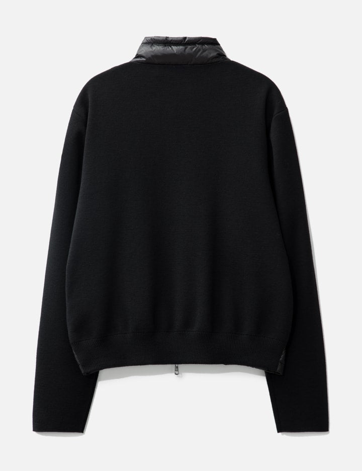 Padded Wool Zip-Up Cardigan