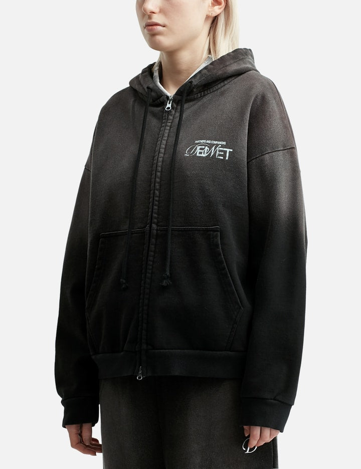 D Logo Washed Hood Zip-Up