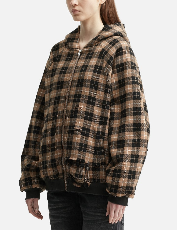 Plaid Shearling Hoodie