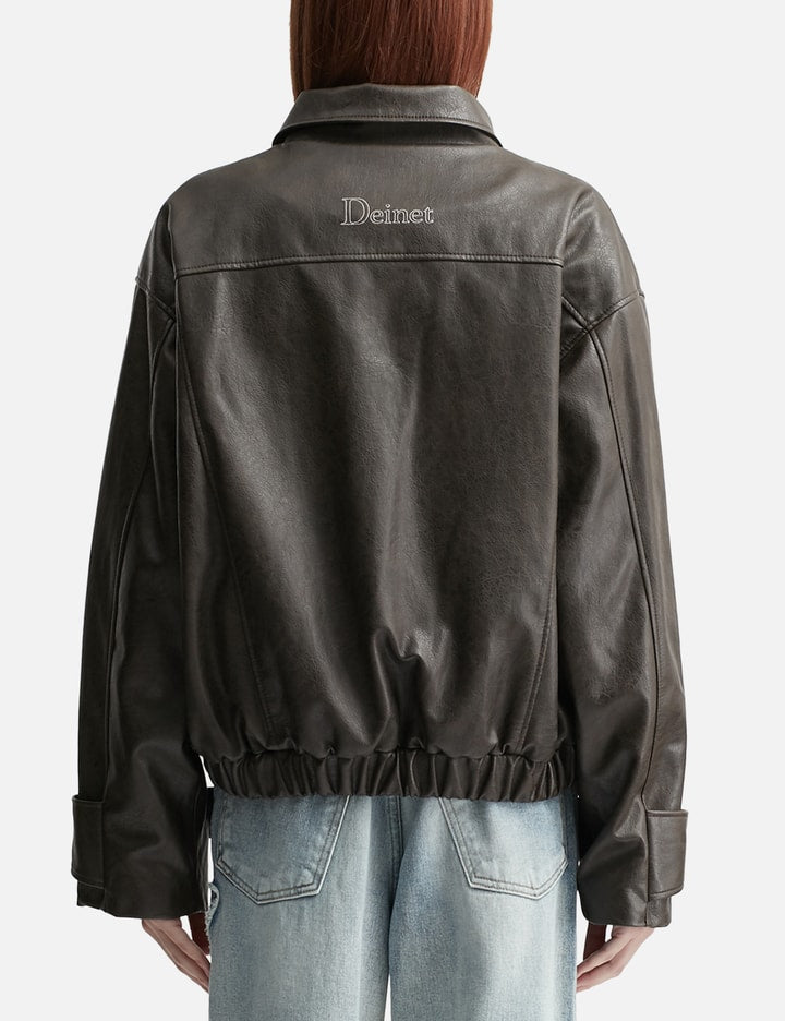Faux Leather Bomber Jacket