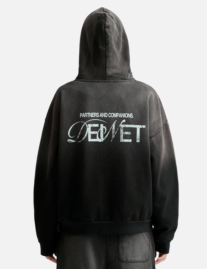 D Logo Washed Hood Zip-Up