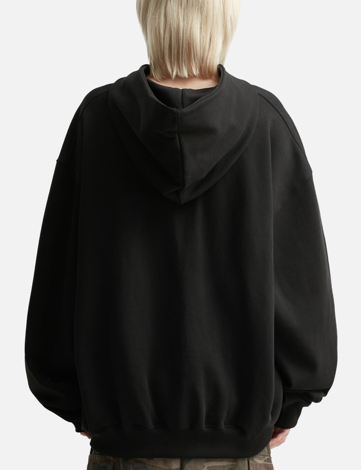 Studded Zip-up Hoodie Oversized Black