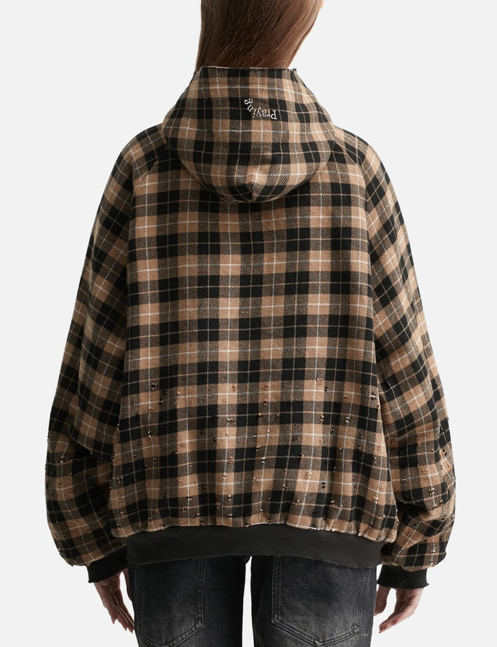 Plaid Shearling Hoodie