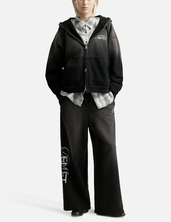 D Logo Washed Hood Zip-Up