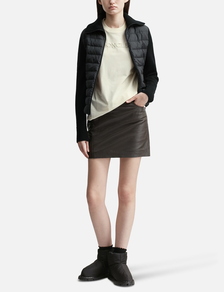 Padded Wool Zip-Up Cardigan