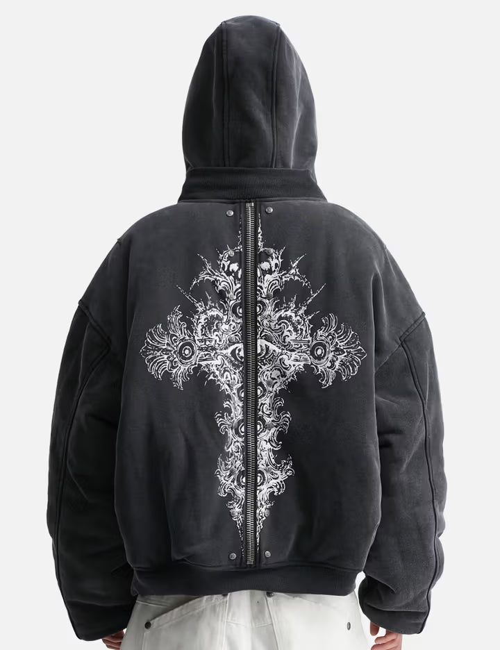 "Casey" Printed Reversible Bomber Jacket