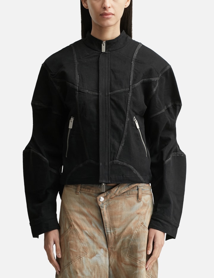 Padded Zipped Denim Jacket